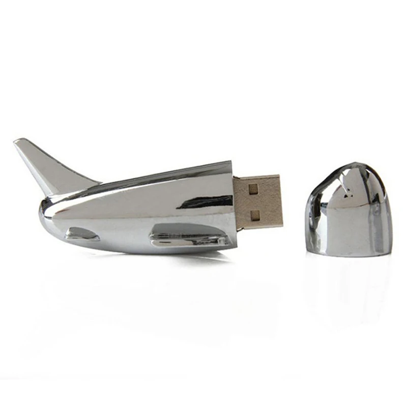 

Aviation Metal U Disk Aircraft Gift USB Flash Drive Customization Portable plane Memory disk Video Recorder Mini Business, Silver