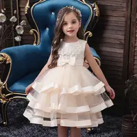 

High end children's Princess Dress Layered girl Prom Dress for party Elegant gril Bridesmaid Dress for 8 years old