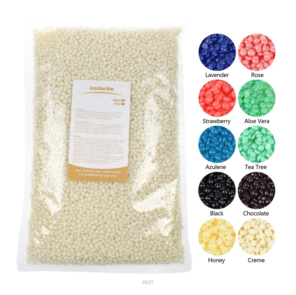 

2021 High Quality Professional Depilatory Wax Bean Wax 1kg Low Melting Point Strong Viscosity Hair Removal Hard Wax Beans 1000g