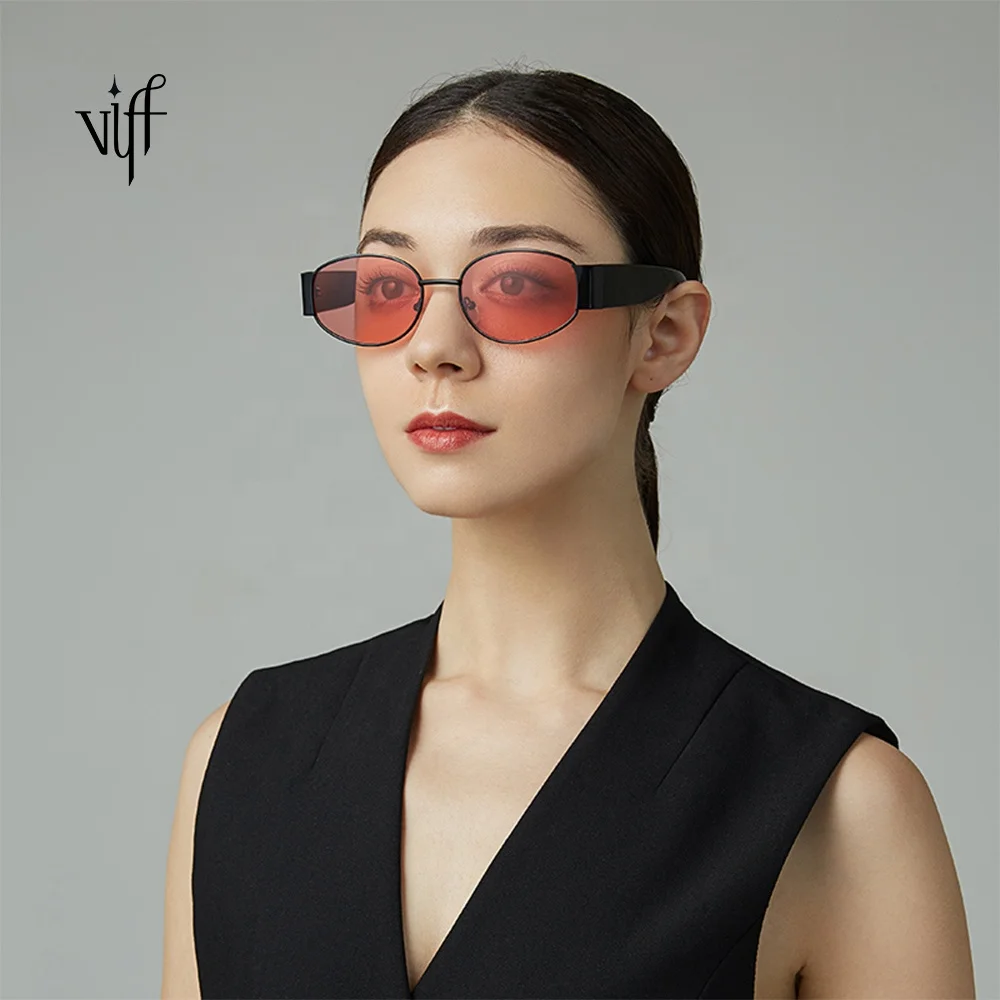 

VIFF Vintage Style Round Sunglasses HM18679 Oval Metal Materials Frame Custom Logo Sunglasses, Multi and oem