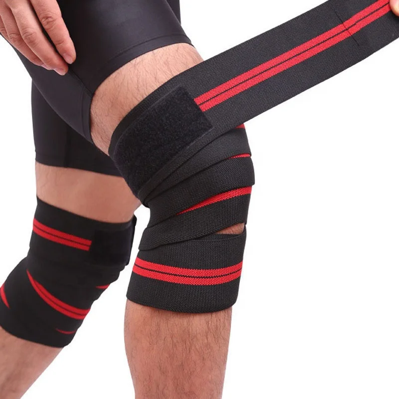 

Gym Adjustable Elastic Support Knee Wraps For Weightlifting