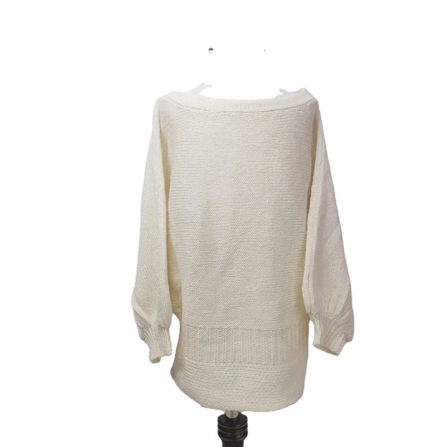 

Custom Toddler Little Girl Clothes Fashion flared sleeve sweater Dress White lantern long sleeve sweater dress for children, Customized color