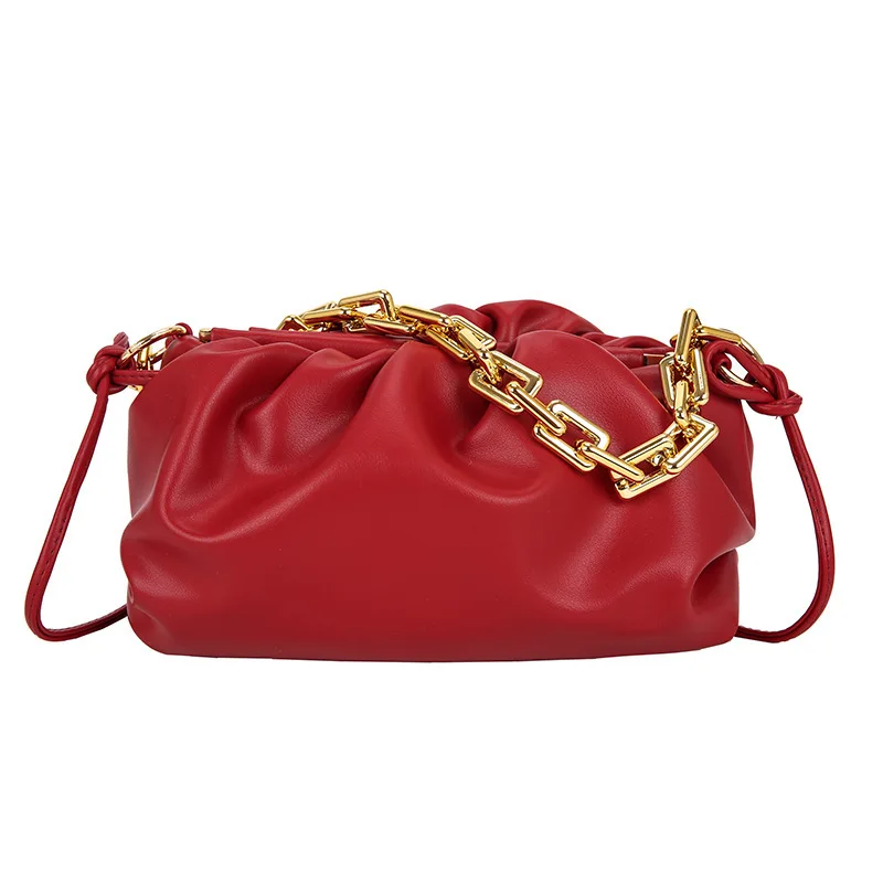 

clutch Dumpling tote pouch women fashion handbags ladies shoulder cloud bag with gold chain Handbags for women, 11colors
