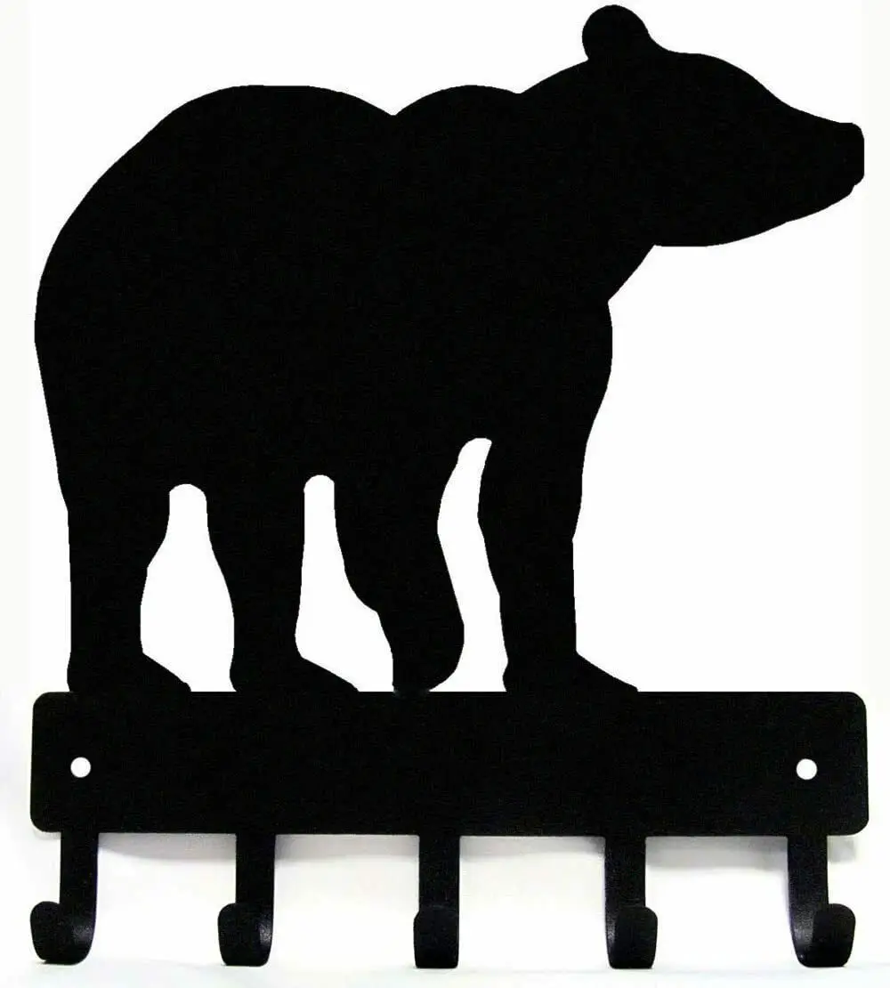 

Yinfa Bear #01 Key Rack Hanger - 6 Inch Wide Metal Wall Art TY2132