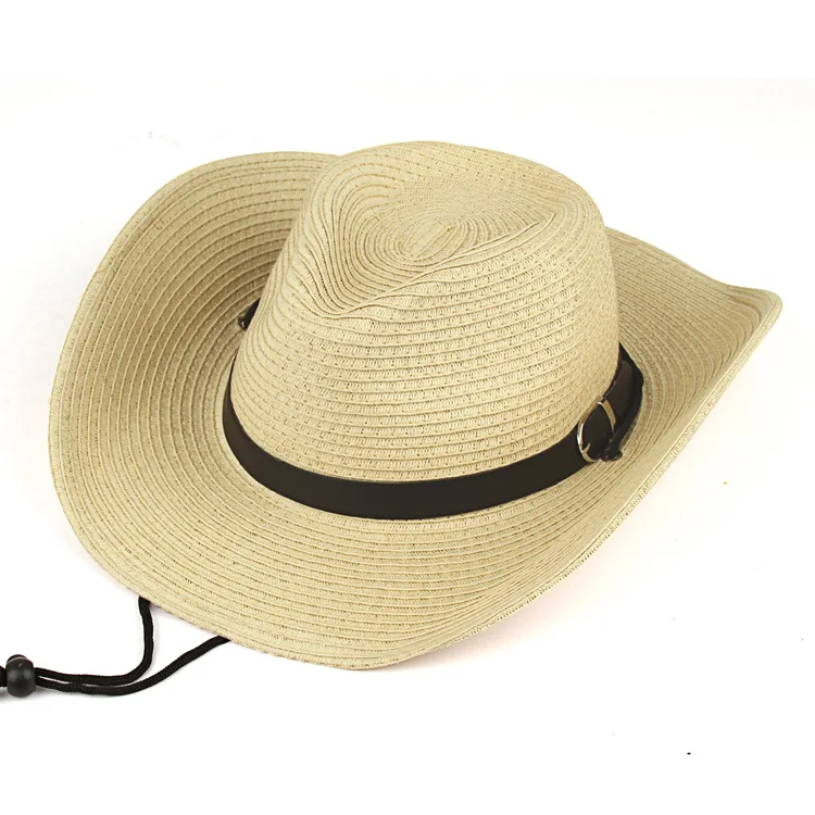 

MIO Cowboy Hat Unisex Summer Beach Traveling Sun Protect Wide Brim Hats Wholesale For Women Men Straw Cap