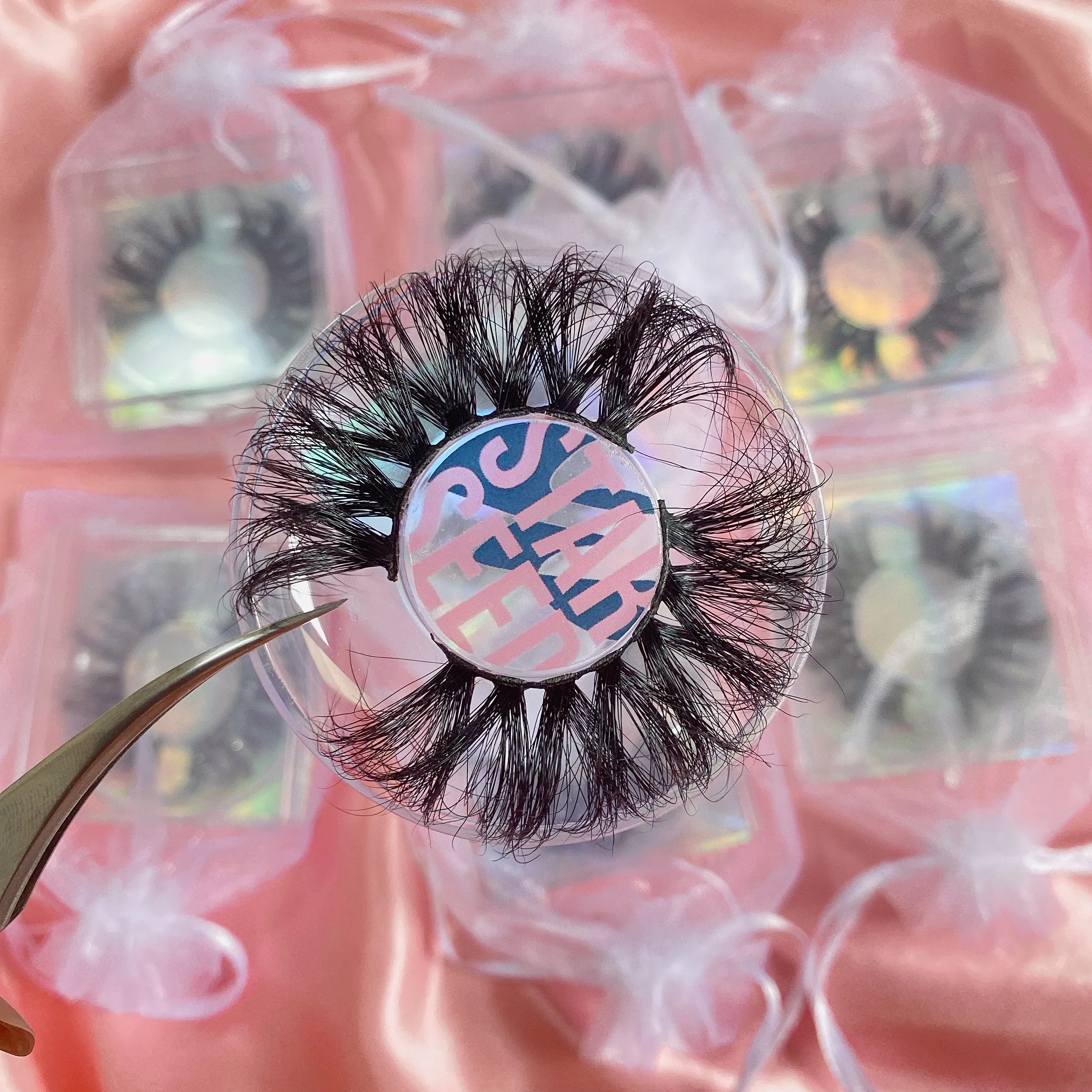 

faux mink eyelashes full strip lashes eyelash vendor customized boxes, Natural black