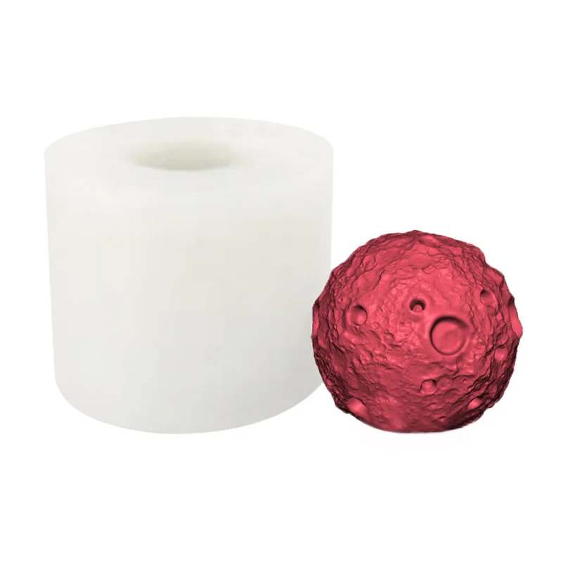 

W276 3D Moon Gypsum ornament handmade soap Candle Liquid Silicone Mold, As picture