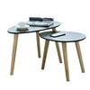Super september quick shipping pind wood leg american style coffee table round sets