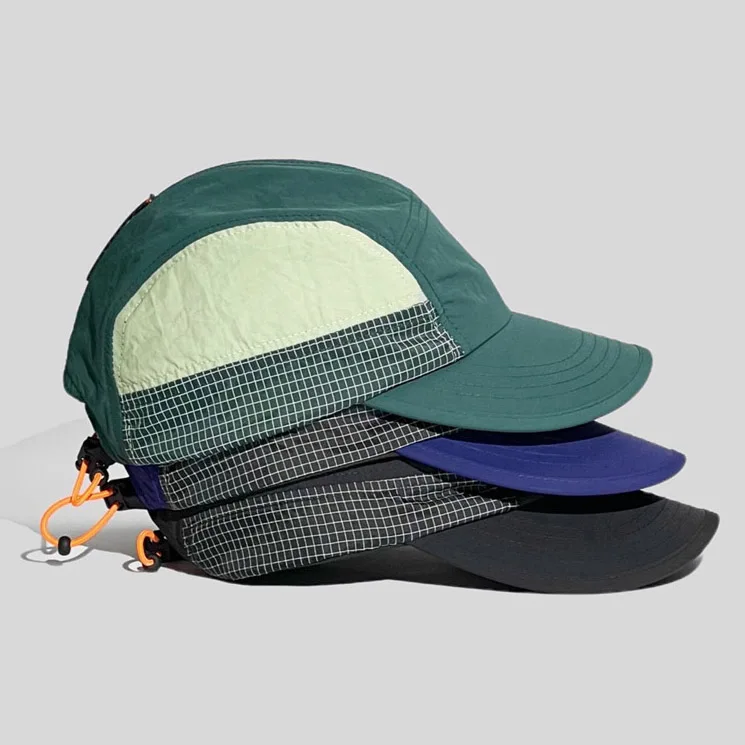 Wholesale Custom RPET Waterproof Running Five Panel Camp Cap Baseball Sport Cap Lightweight Nylon 5 Panel Caps and Hats