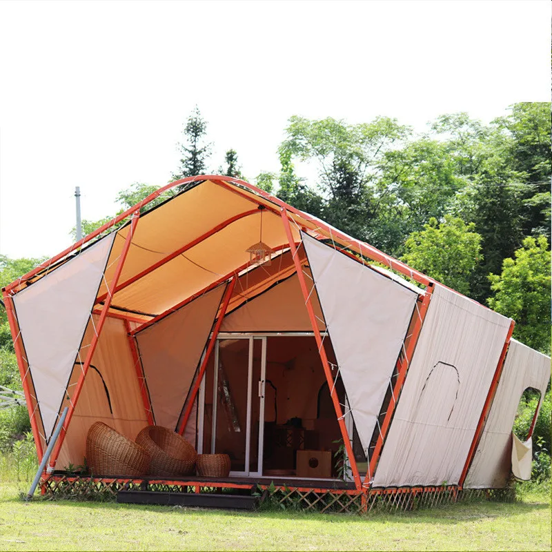 Custom Luxury Camping Single Double Rectangle Shape Canvas Hotel Room