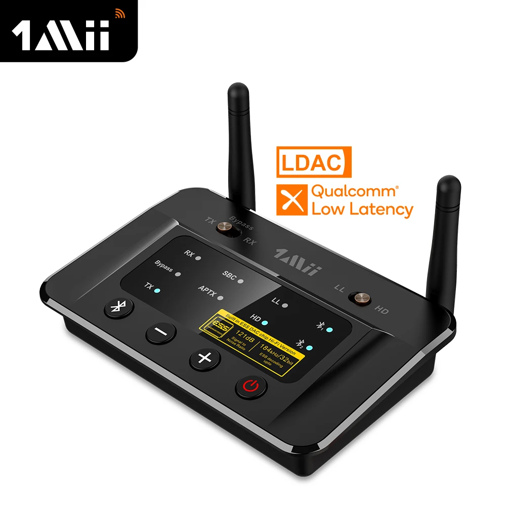 

1Mii B03Pro HiFi LDAC BT 5.0 Audio Transmitter Receiver 2-in-1 aptX HD/LL Audio Transmitter for TV