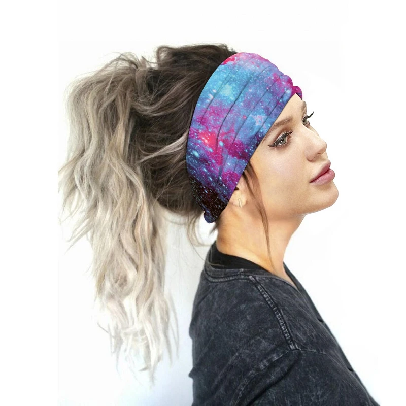 

Wholesale Women's Trend Starry Sky Printed Headscarf Sports Headbands Sweat-absorbent Hairband