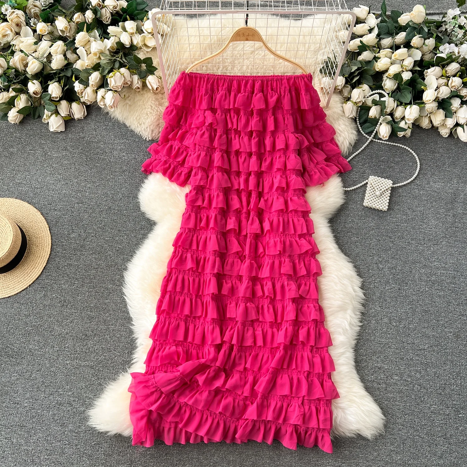 

Haute Chic Dress Loose-Slimming Sweet One-Shoulder Cake Dress For Women