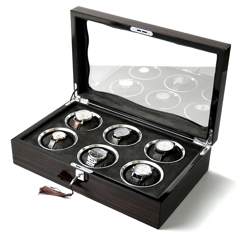 

High Quality 2 3 4 6 9 Slot Wooden Watch Case Watch Box Wood Luxury Black Custom Watch Box Display