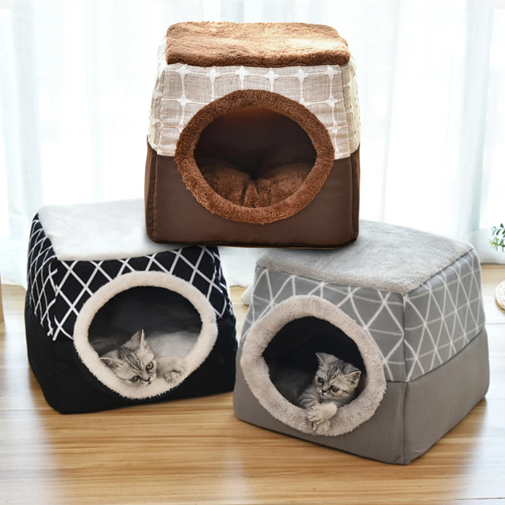 

Warm Pet Dog Cat Bed Soft Nest Dual Use Cat Sleeping Bed Pad Winter Warm Pet Cozy Beds Kennel For Small Dogs Cats Pet House, Multiple colour