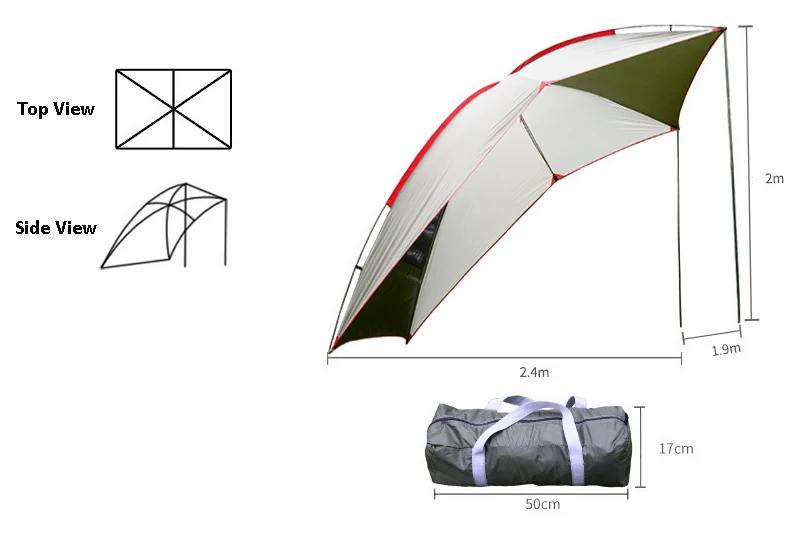 High Quality Waterproof Camping Rain Shelter Sunshade Suv Car Rear Tent