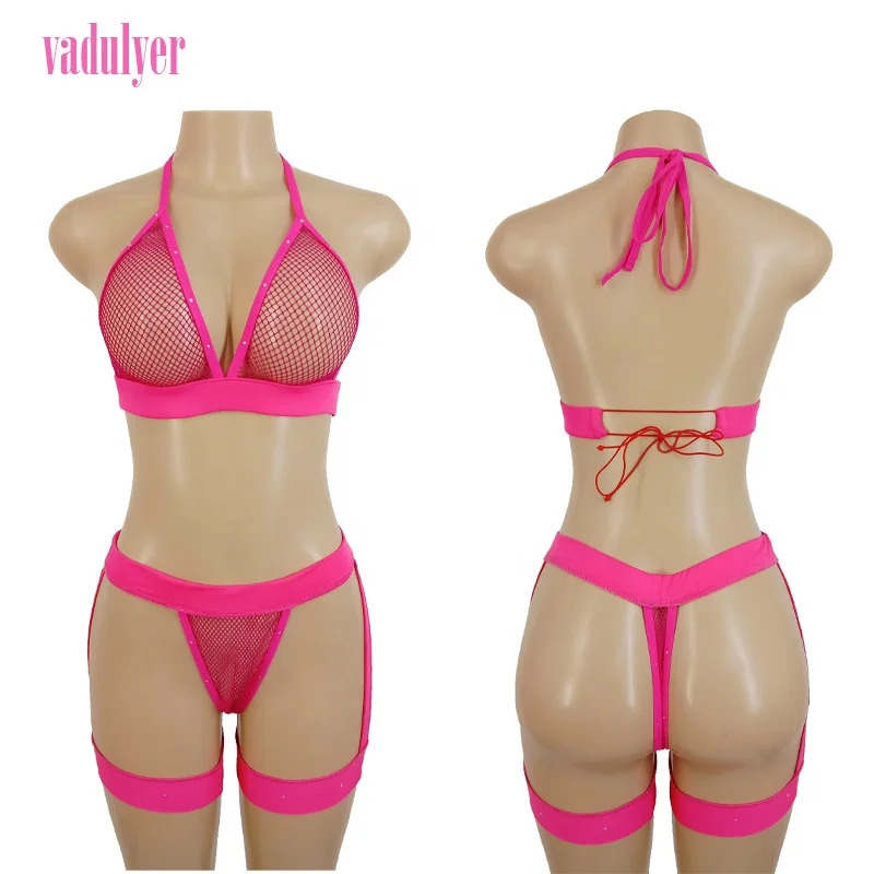 

Vadulyer Wholesale Stripper Outfits Custom 2021 Sexy Pole Dance Bikini Exotic Dancewear for Rhinestone, Picture