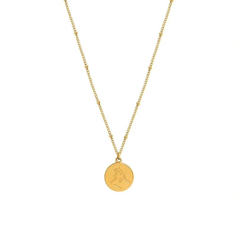 

HYH new ins jewelry 18k gold avatar stainless steel pendant necklace