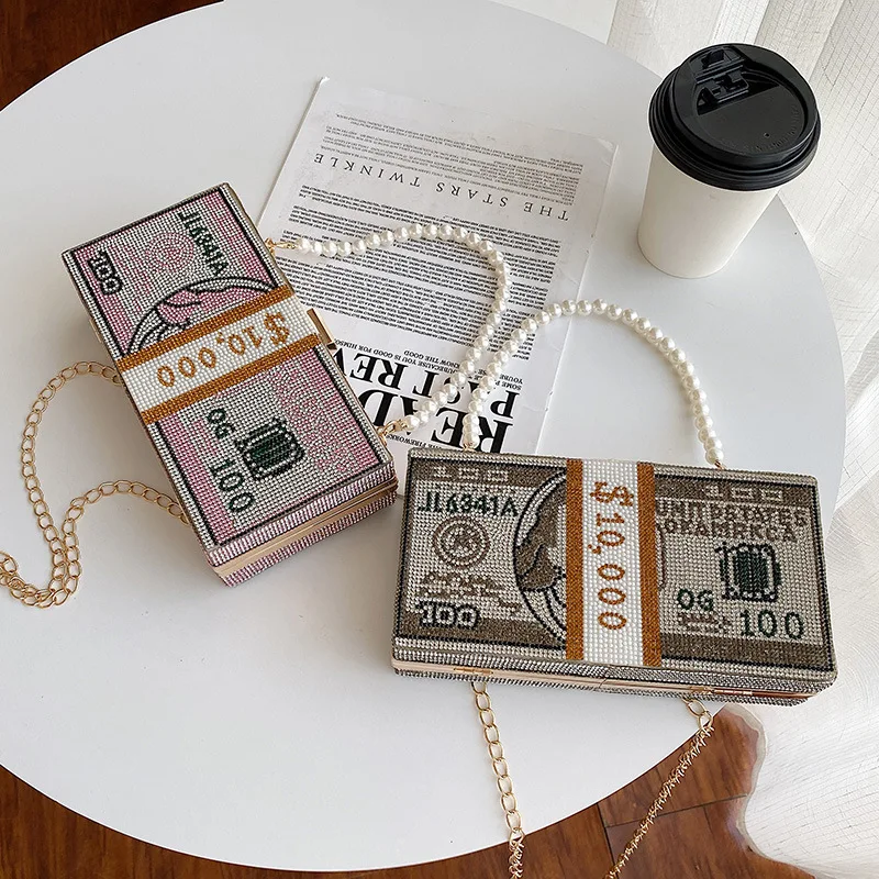 

2021 Ladies Fashion Handbags Small Purses for Girls High Quality Money Clutch Unique Pearl Crossbody Single Shoulder Handbags
