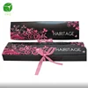 Luxury Hot selling black cardboard paper hair extension bundle box packaging with ribbon,hair package box for hair packaging