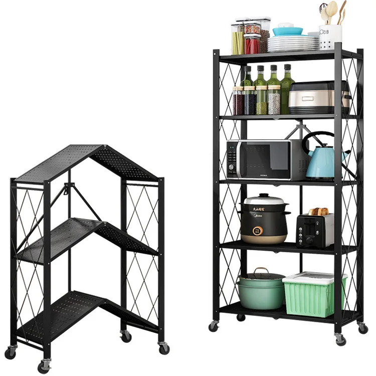 

Modern kitchen free installation of multi-layer sundries Organizer Shelves storage rack
