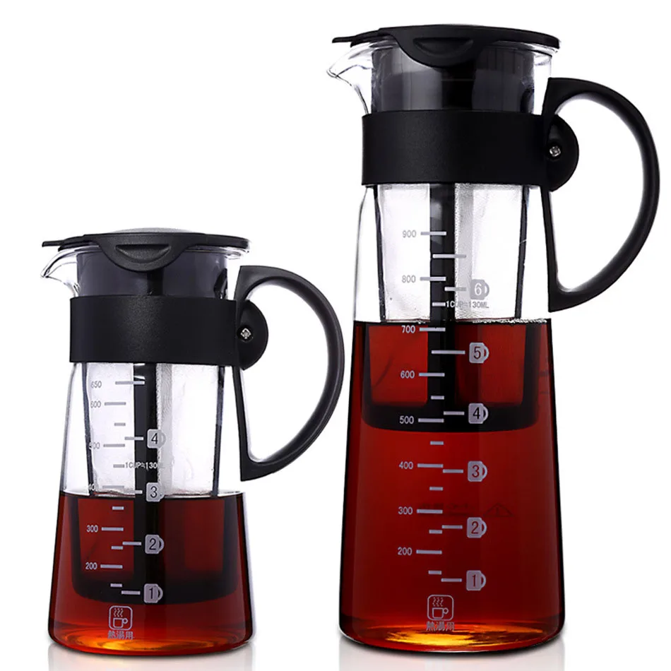 

Heatable borosilicate glass glass coffee maker cold brew iced tea coffee pot