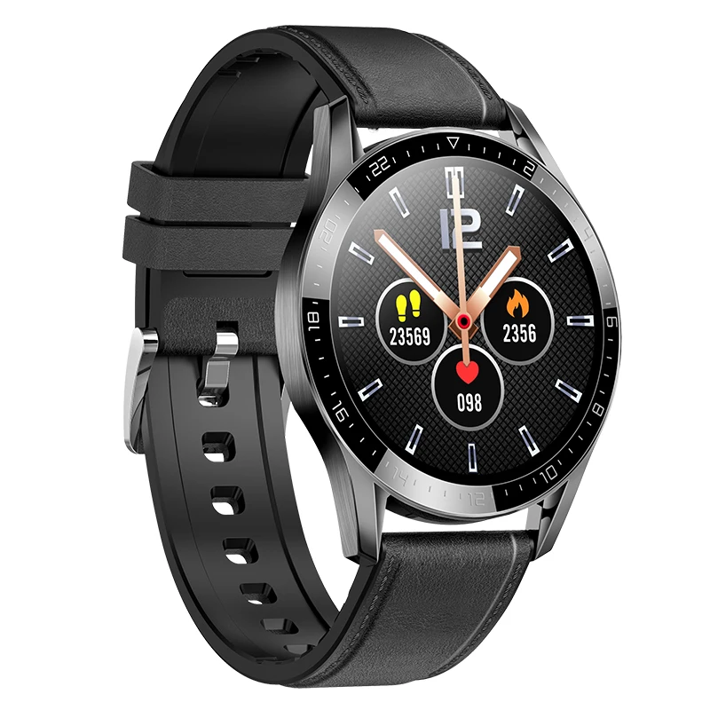 

GT05 BT calling waterproof smartwatch with ecg,New 2021 business style blood pressure GT05 ecg smart watch, Black and brown/ecg smart watch