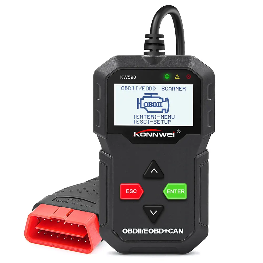 

Universal Black Color KONNWEI KW590 Car Code Reader OBD2 EOBD CAN Scanner Engine Diagnostic Tool