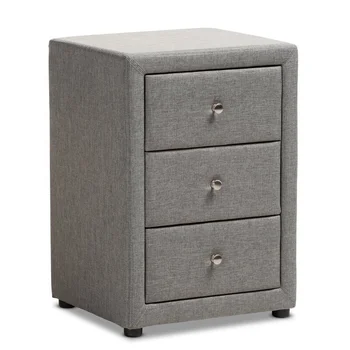 Gray Mauk Fabric Upholstered 3 Drawer Nightstand Fabric Bed Side Table For Sale Buy French Style Night Table Folding Bedside Table Cheap Bedside Tables Product On Alibaba Com