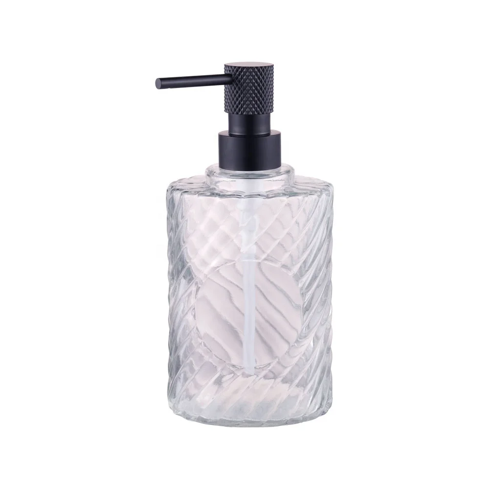 500ml Shampoo Body Hotel Hand Soap Wash Skin Care Lotion Pump with Clear Glass Empty Bottle for Bathroom