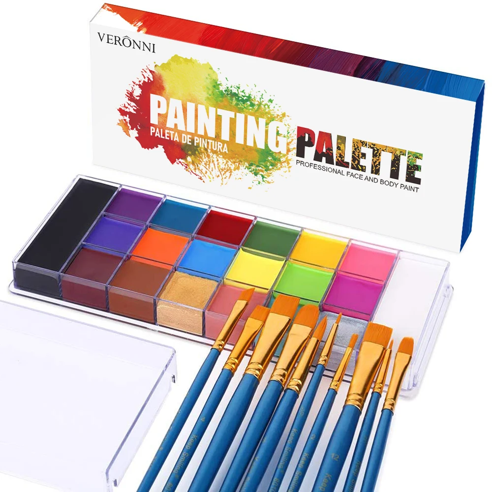 

Halloween Carnival Fancy Dress Party 20 colors face paint palette Kids body paint set Colorful halloween face paint