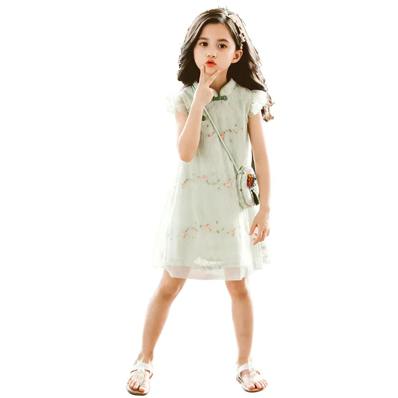 

children's wear summer new girls' children's Korean retro lace bag skirt a generation