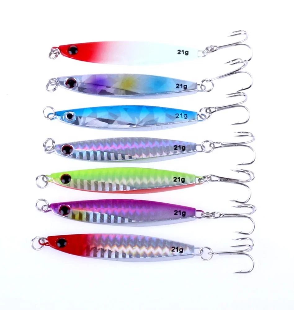 

Hengjia sea bait 21 lead saltwater fishing lure metal jig hook, 7available laser colors to choose