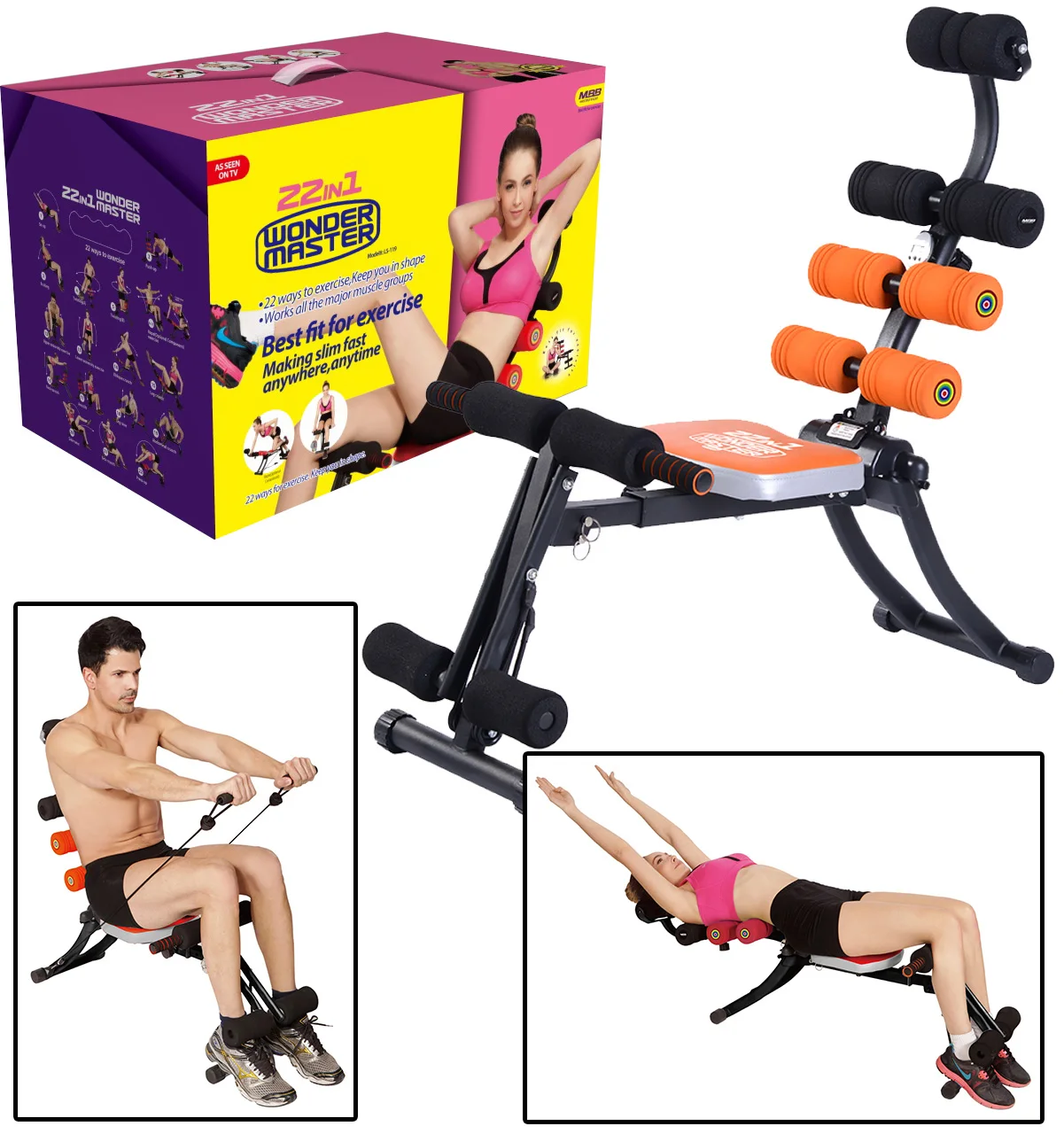 
22 IN 1 Wonder Master Gym Exercise Equipment Different Styles 360 Degree 21 In 1 Wholesale Indoor Sports Equipment Six Pack Car 