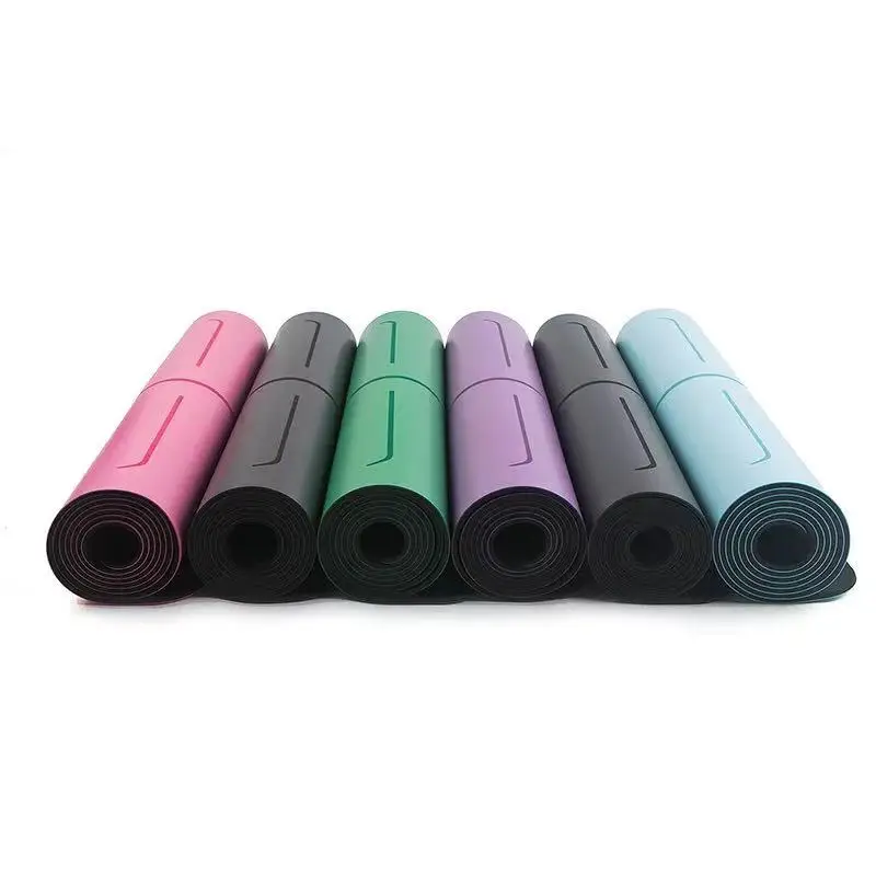 

PU Natural Rubber Luxury Mat Absorbs Sweat and Prevents Skid home fitness Yoga Mats, Blue,,purple,black,gray,pink,green