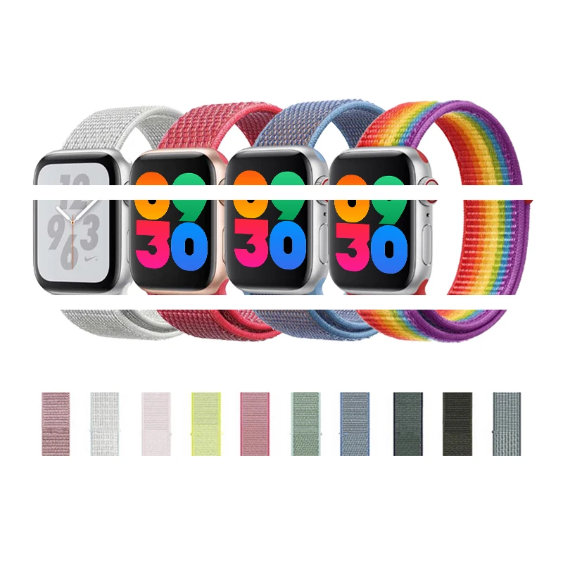

2021 wholesale Nylon watch band 22mm 40mm 44mm nato striped wrist prices watchband straps for apple watch strap