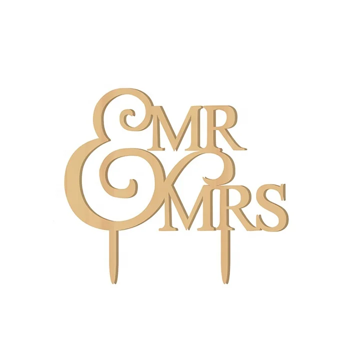 

Wedding Engagement Cake Toppers Decor Bride and Groom Sign Mr and Mrs Cake Topper, Original color