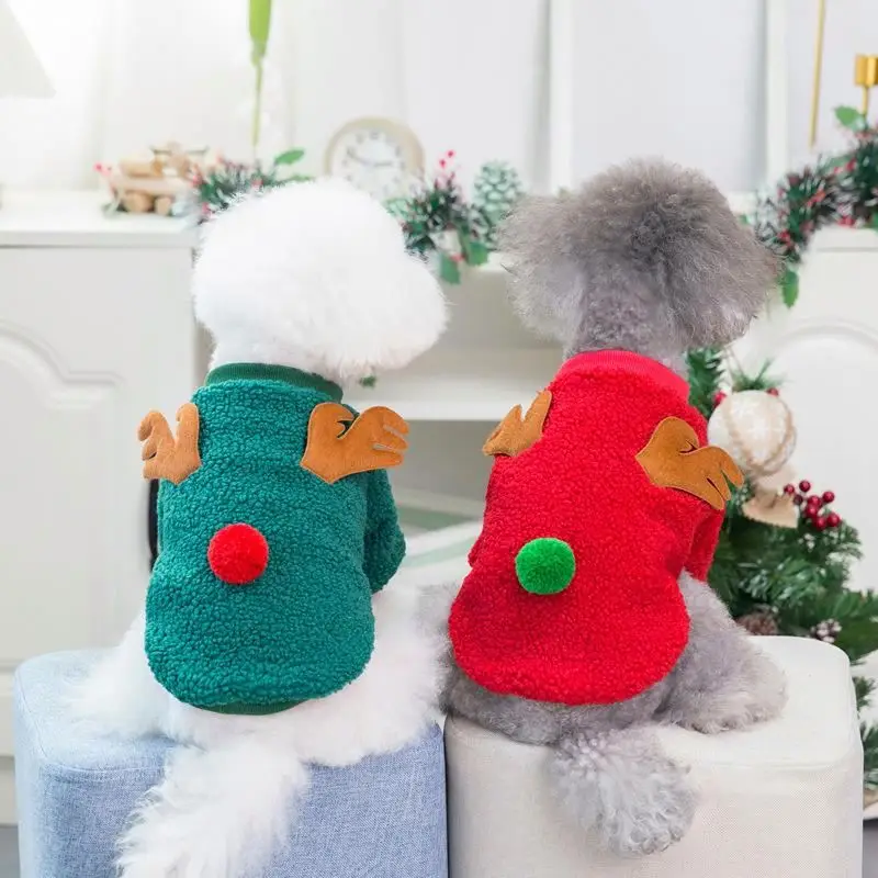 

2022 Christmas Pet Warm Sweater Dog Winter Clothing Fleece Pet Apparel, Customize color