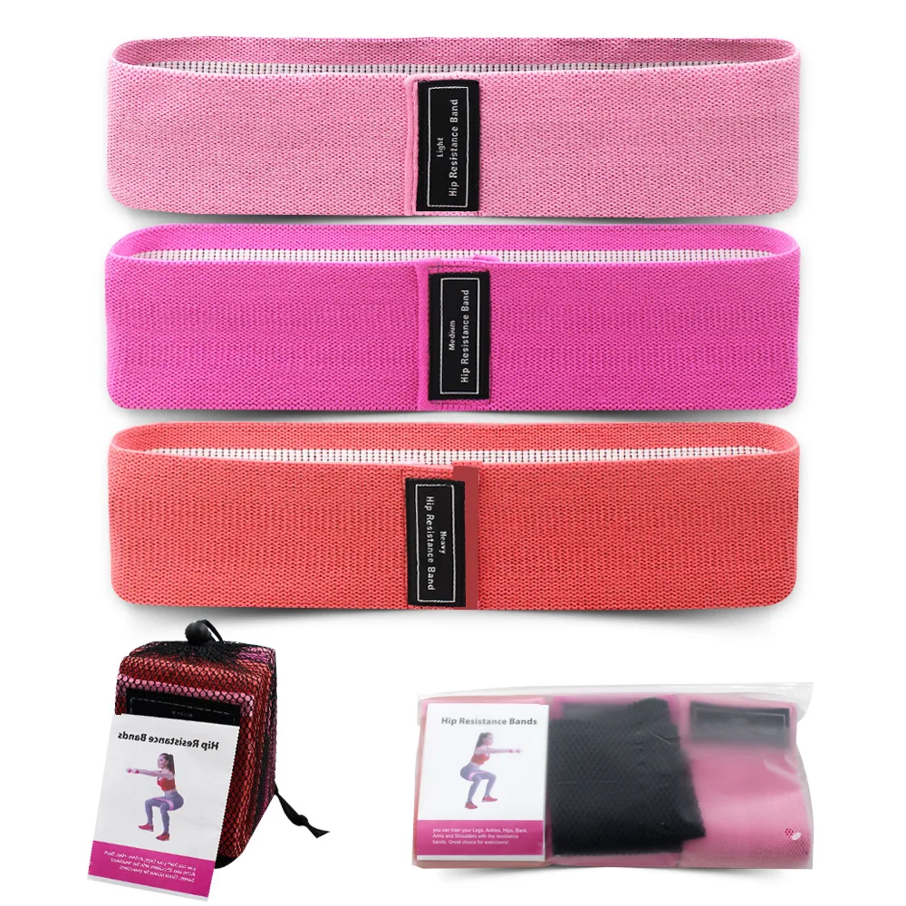 

Slip Durable Adjustable Non-Rolling Sublimation Band Set Latex Resistance Hip Fitness Loop Bands, Customized color