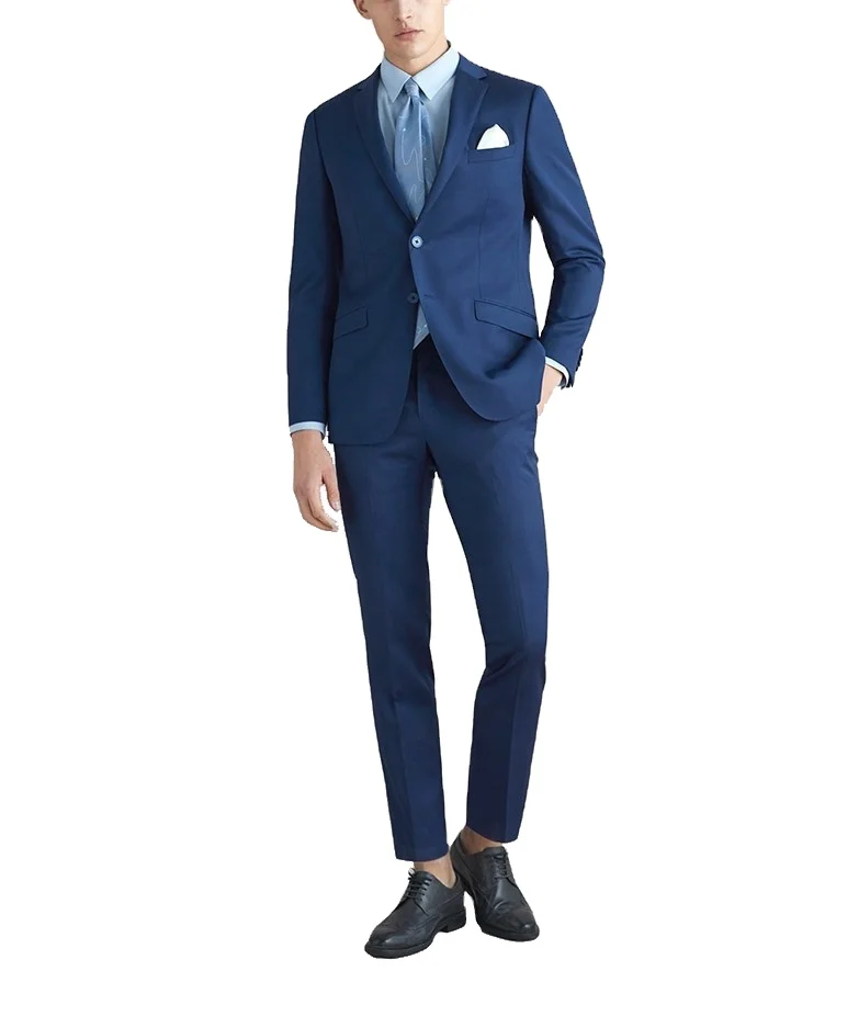 

2021 High Quality Custom Men's business Suits 2 Pieces blazer Coat and Pants Single Breasted Formal Wedding Men's Suits, Dark blue