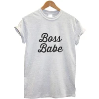 

2019 Summer Tshirts Boss Babe Tee Shirt Simplicity Letter Print Women T-Shirt High Quality O-Neck T Shirt Female Clothing