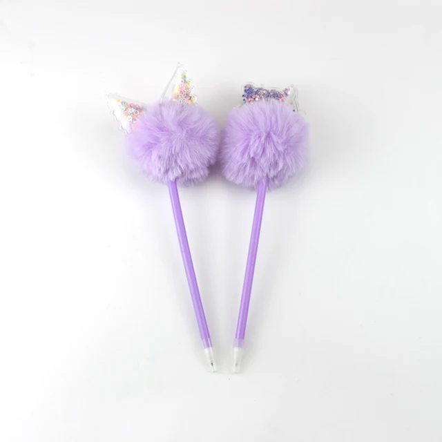 

Customised Fancy Cheap Gift Cute Ballpoint Hairball Ball Point Pens for Student