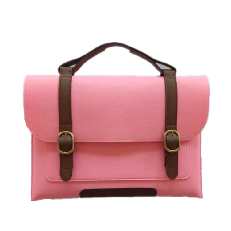 

factory Eco-friendly business gift felt Non woven laptop bag for women men Felt Laptop Sleeve Case Leather laptop bag