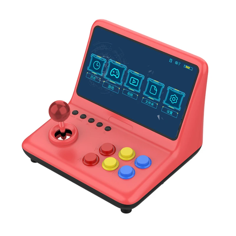 

High Quality Custom 9 inch HD Screen Video Game Classic Game Console Quad-core CPU Simulator GB Video Game Player Gift, Pink+red