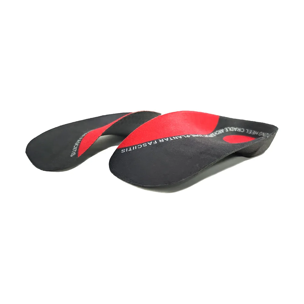 

Amazon Flat Foot Correction Half Pad Arch Support Pad Plantar Fasciitis Pain Foot Valgus Orthopedic Insole, Black red