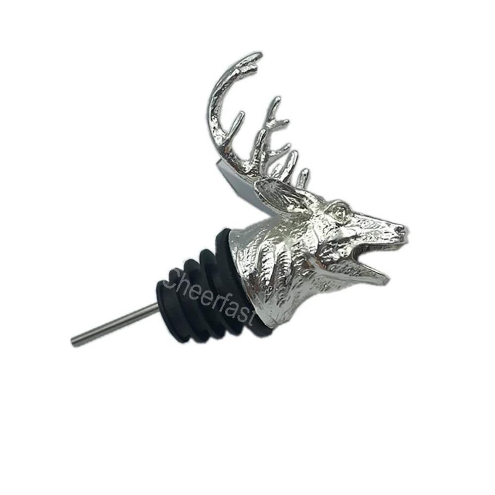 

Factory saling stag head pourer and deer head oil pourer and wine pourer animal and animal wine pourer and animal wine stopper