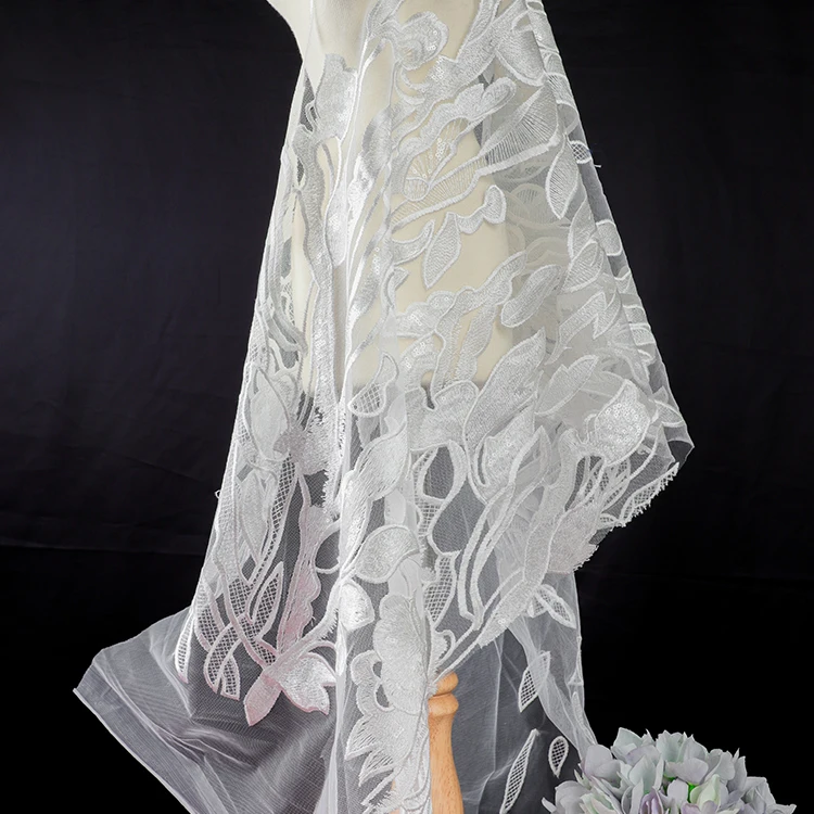 

MX430 2021 Manufacturer George Luxury Wedding Lace Fabrics Flower Fabric Elegant Bridal Fabrics For Women Dress