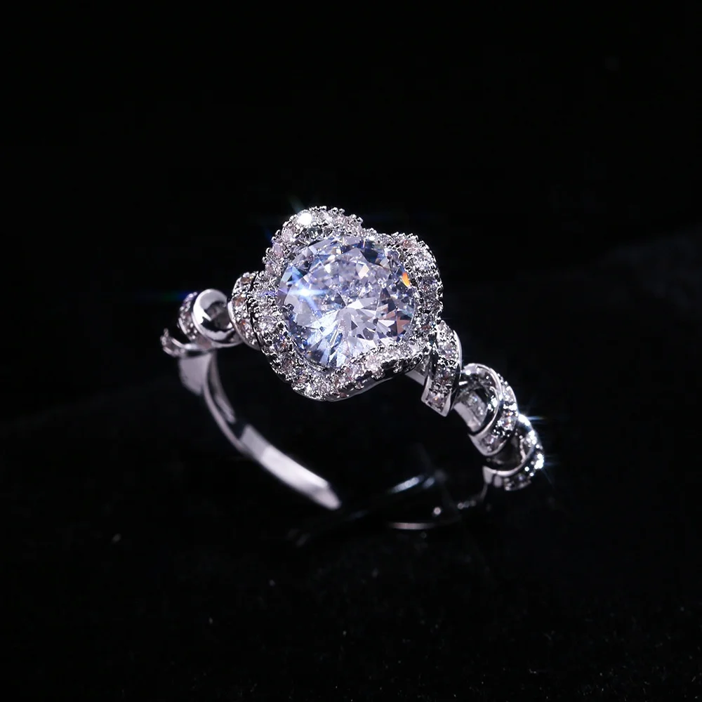 

Vintage Fashion Jewelry Round Cut White Clear Cubic Zircon Eternity Women Wedding Bridal Ring Gift