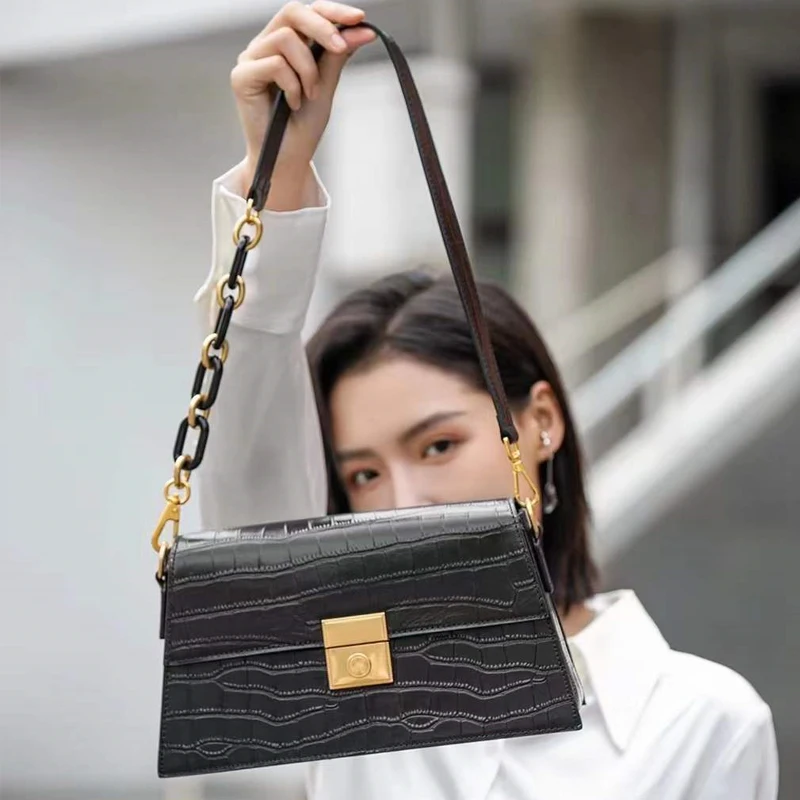 

2021 Women Fashion Cross Body Handbag 2021 Shoulder Bags Purse Crocodile Pattern Handbag