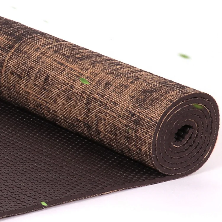 

Custom Printing Natural Jute + Eco PVC Yoga mat Cheap,Washable Yoga Mat For Yoga, Purple, blue, khaki, wine red, brown, light blue